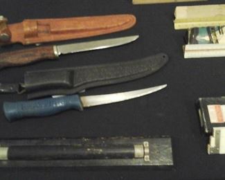 Sharp #DF - 60 knife and sheath and  Cutlery World Seahunt knife