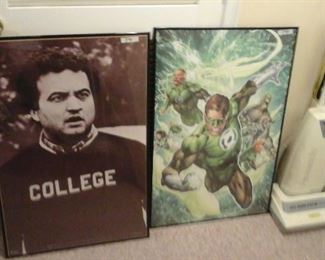 several framed posters 