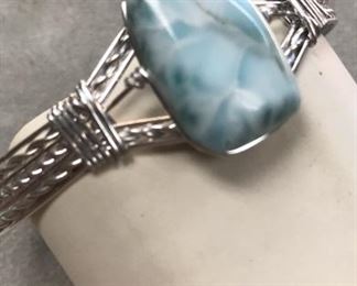 Sterling silver set with Larimar