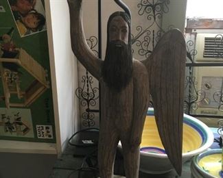 Mexican folk art on lamp base