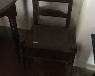 Early Texas chair, with rawhide seat