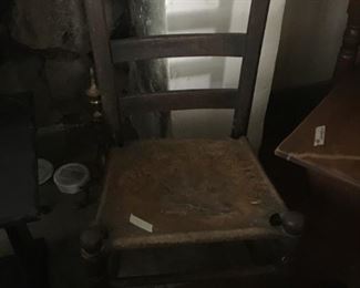 Another early Texas chair, rawhide seat