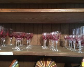 Tiffin "Wistaria" stemmed crystal