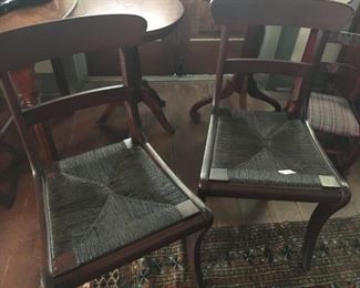 Two nice rush chairs