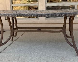 Patio Tile Top Table w/ 6 Chairs	Table: 29x42x80in Chairs:42x27x31in seat height: 18in	HxWxD