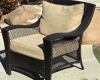 Allen + Roth All Weather Wicker Chair #1	35x34x35in seat height: 19in	HxWxD
