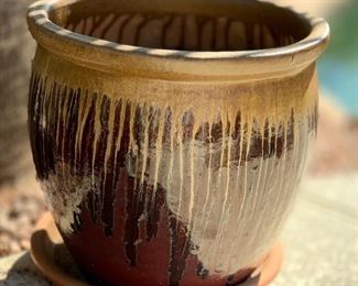Drip Glaze Pot/Planter #1	15.5in H x 15in diameter