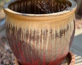 Drip Glaze Pot/Planter #2	15.5in H x 15in diameter