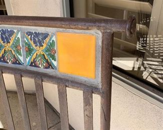 Iron & Tile Curved Patio Bench	41x53x20in	HxWxD