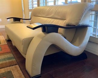 Contemporary Hardware Leather Loveseat/Sofa	32x58x37in	HxWxD
