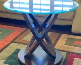 Crown Mark Cyclone end table #1	22in H x 26in Diameter	