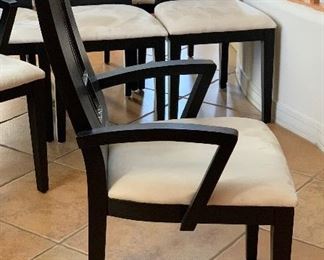 Contemporary Dark Wood & Steel Dining room Table w/ 10 Chairs	30x44x86-124in	HxWxD
