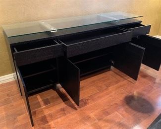 Contemporary Black Wood/Steel Sideboard Buffett	33x80x20in	HxWxD

