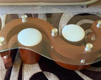 Contemporary S Coffee Table w/ Stools	18x50x30in	HxWxD