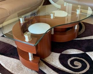 Contemporary S Coffee Table w/ Stools	18x50x30in	HxWxD