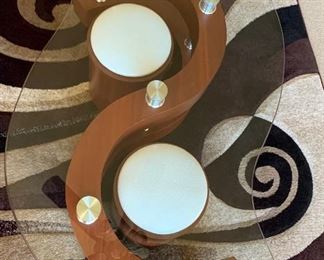 Contemporary S Coffee Table w/ Stools	18x50x30in	HxWxD