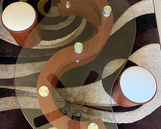 Contemporary S Coffee Table w/ Stools	18x50x30in	HxWxD