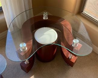 Contemporary C End Table w/ Stool #1	18x31x30in	HxWxD
