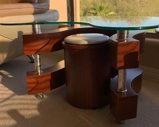Contemporary C End Table w/ Stool #2	18x31x30in	HxWxD
