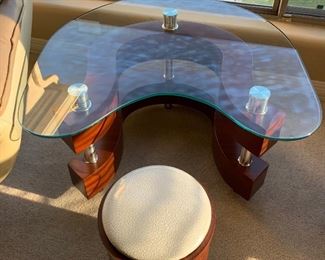 Contemporary C End Table w/ Stool #2	18x31x30in	HxWxD
