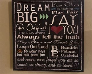 Dream Big Wall Decor	 	
