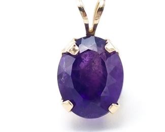 Gorgeous Amethyst Estate Pendant in 14k Yellow Gold