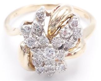 Dazzling Diamond Cocktail Estate in 14k Yellow Gold