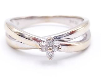 14k White Gold Diamond Estate Ring