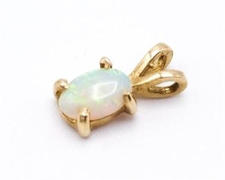 Opal Estate Pendant in 14k Yellow Gold