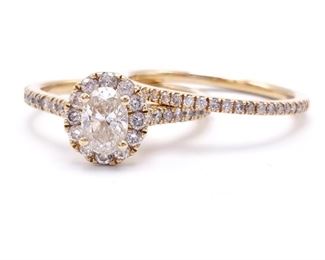Gorgeous 1+ CT Oval Diamond Estate Ring in 14k Yellow Gold