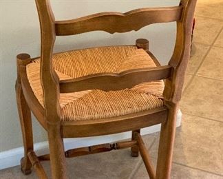Carved Ladder Back Accent Chair w/ Rush Seat	38x18x19in	HxWxD