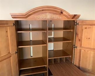 Whitewash Pine Hide-a-Desk/Cabinet	73x38x23in	HxWxD