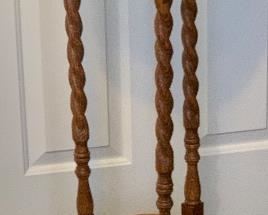 Oak Barley Twist Pedestal Plant Stand	39in H x 12in Diameter	