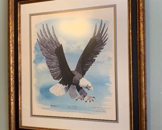 *Signed* Gene Gray American Bald Eagle Print	 