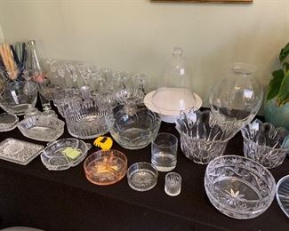 Lots of Fine Crystal and American Cut Glass