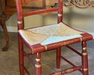 Authentic Hitchcock by Lock Rush Bottom Auburn Harvest Side Chair 