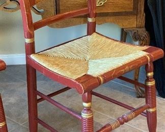 Authentic Hitchcock by Lock Rush Bottom Auburn Harvest Side Chair 