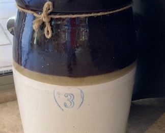 As-IS Stoneware Butter Churn	