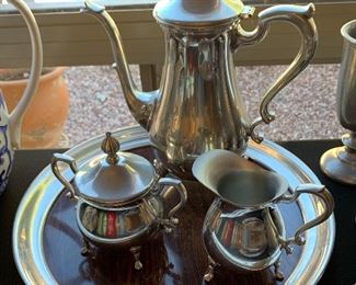 WEB Pewter Tea Set	