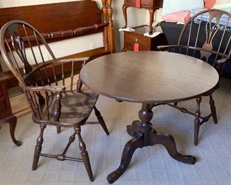 Stone House Tilt top Table	54in diameter	
2 Pennsylvania House Stonehouse Chairs	 