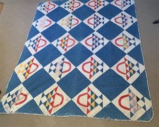 Vintage Basket Patchwork Quilt	77x61in	