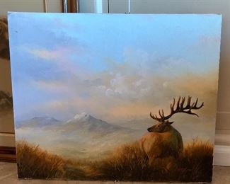 Original Elk Painting Darren Moore