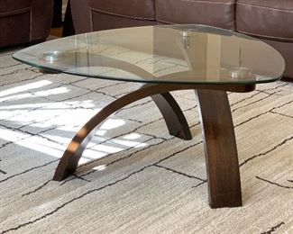 Contemporary Bentwood/Glass Triangular Coffee Table	17x34x34	HxWxD
