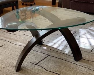 Contemporary Bentwood/Glass Triangular Coffee Table	17x34x34	HxWxD
