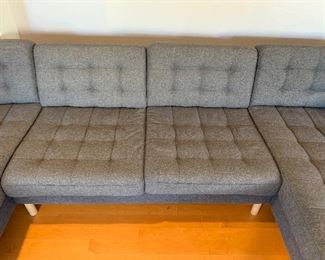 landskrona Contemporary Tufted  Fabric Sofa/Couch Chaise	30x124x60in	HxWxD
