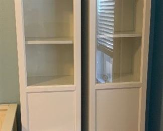 White Slender Glass Door Cabinet #1	79x15x12in	HxWxD
White Slender Glass Door Cabinet #2	79x15x12in	HxWxD