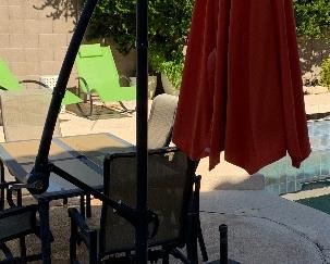 Orange Patio umbrella	 	
