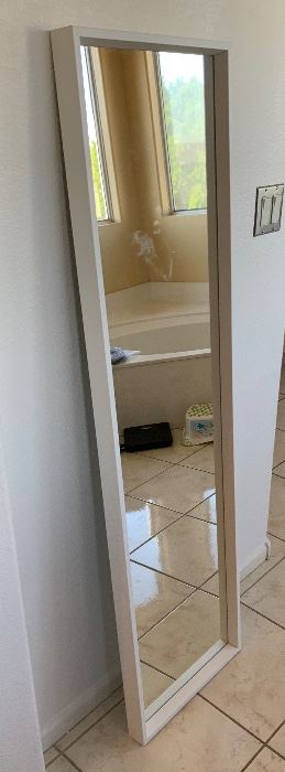 Long White Frame Mirror	 	
