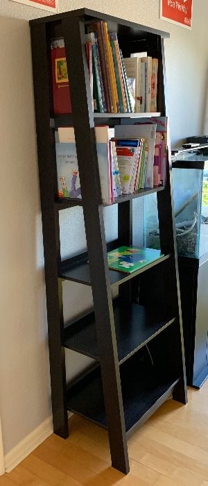 Dark Wood Trestle Bookshelf #2 71x23.5x16.5in HxWxD