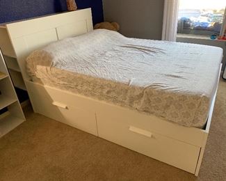 Full Bed White Frame & mattress	43x55x88in	HxWxD
